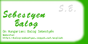 sebestyen balog business card
